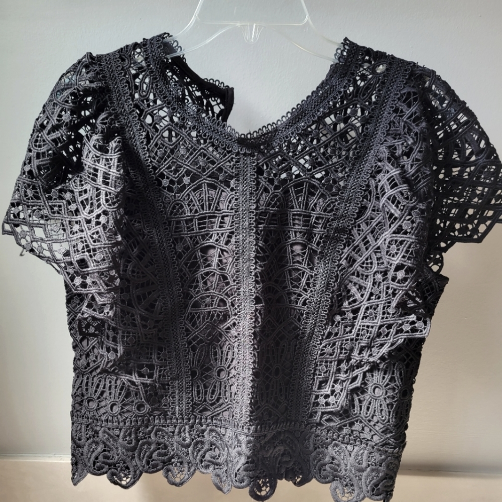 Black lace top